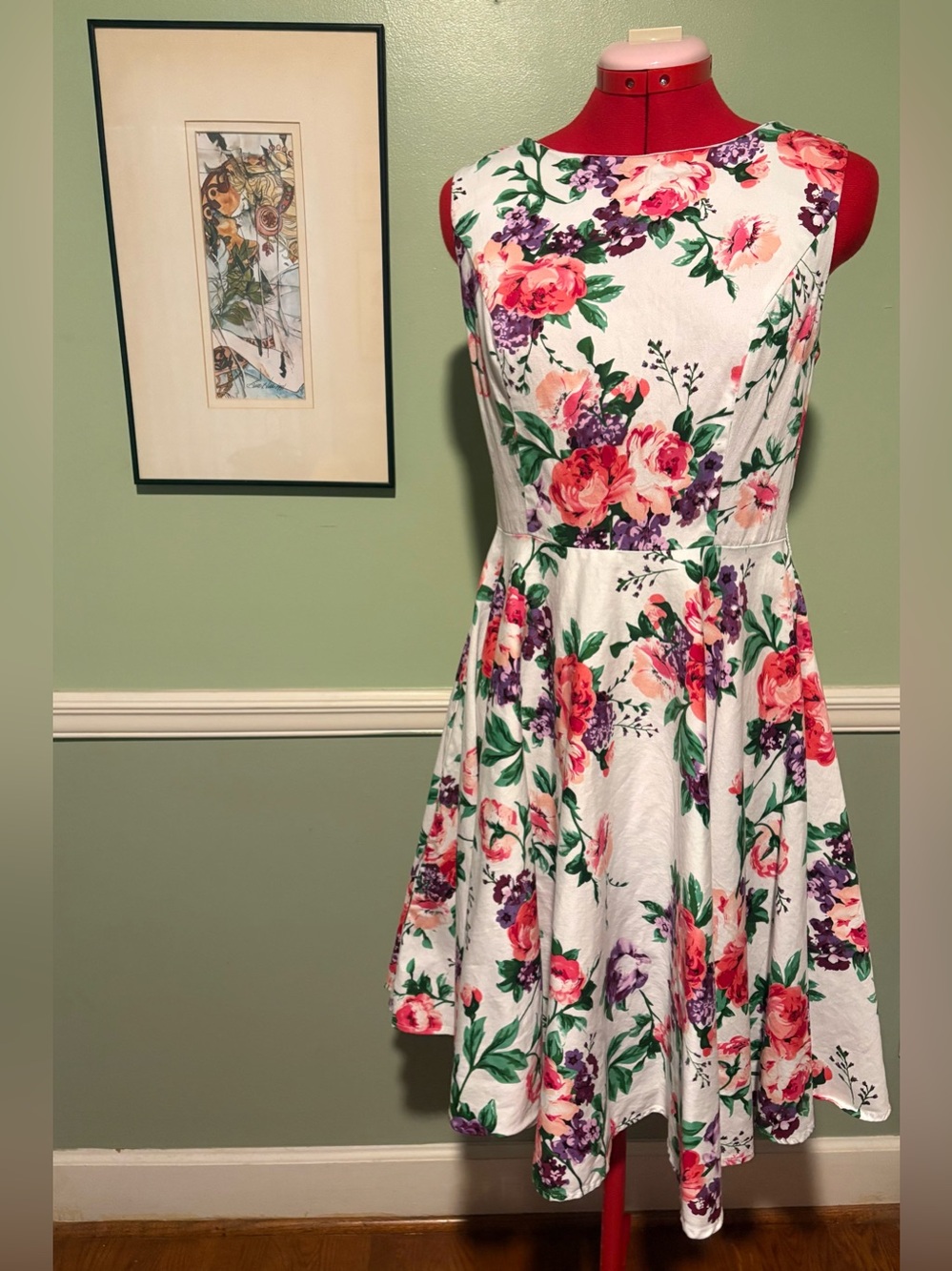 NWT Grace Karin Retro Floral Fit & Flare Dress